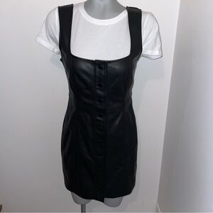 Urban Outfitters dress faux leather snap closure jumper black size 6
